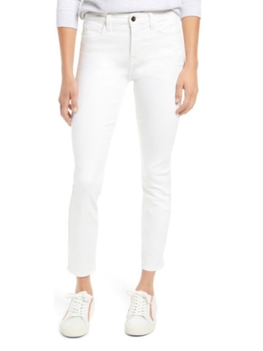Jen 7 by 7 For All Mankind Size 2 White Cropped Skinny Jeans Excellent Condition